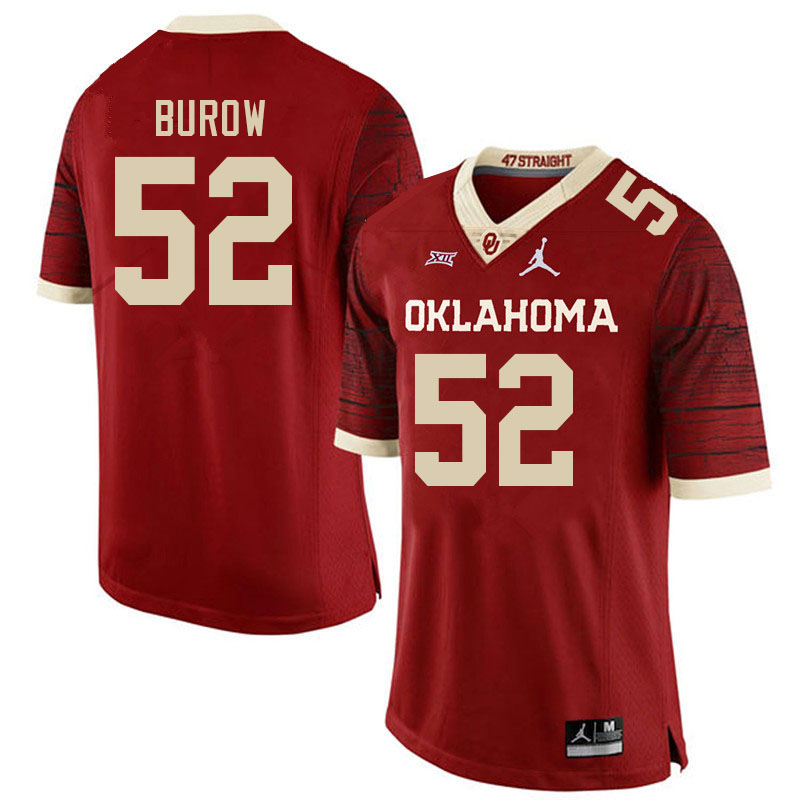 Oklahoma Sooners #52 Avery Burow College Football Jerseys Stitched-Retro